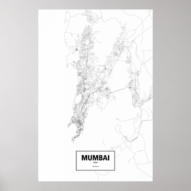 Mumbai, Indien (svart på vitt) Poster (Framsidan)