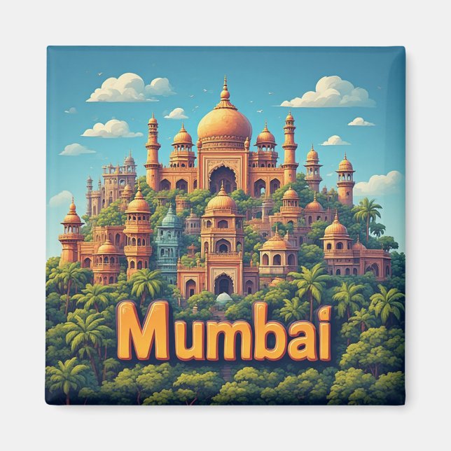 Mumbai Indien Urban Resa Minne 🗺️ Magnet (Framsidan)