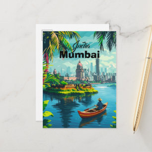 Mumbai Indien väggkonst - Indien, Mumbai affisch, Meddelande Vykort