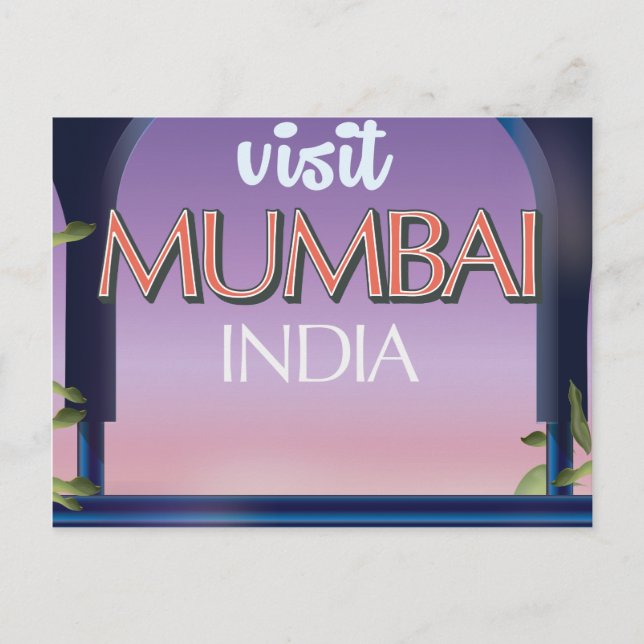 Mumbai Indien vintage stil reseaffisch Vykort (Framsida)
