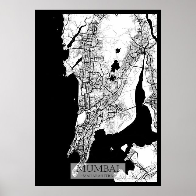 Mumbai Maharashtra Map Poster (Framsidan)