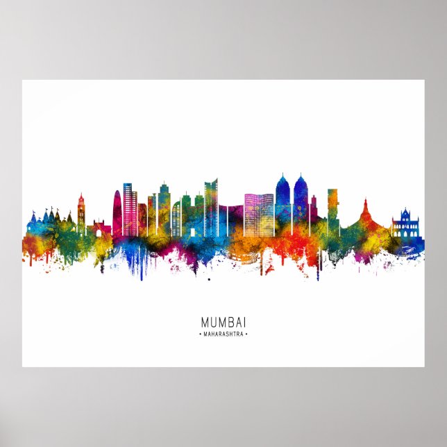 Mumbai Maharashtra Skyline Poster (Framsidan)