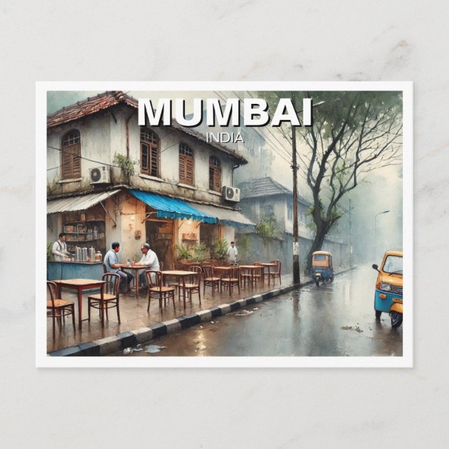 Mumbai Streetview Travel Souvenir Vykort (Framsida)