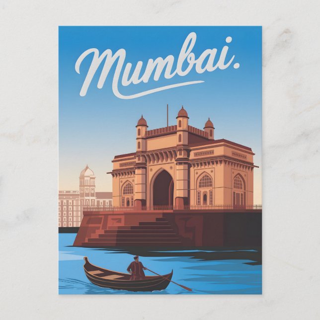 Mumbai vintage vykort (Framsida)
