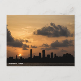 Mumbais Skyline vid Sunset Vykort