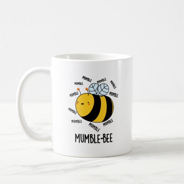 Mumble Bee Funny Insekt Pun Kaffemugg (Vänster)