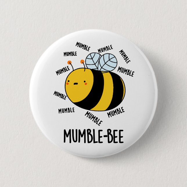 Mumble Bee Funny Insekt Pun Knapp (Framsida)