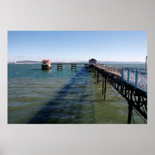 Mumbles pier och Livboat station, Swansea Poster
