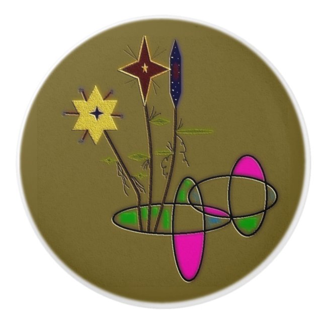 "Mumbo Jumbo" keramiskt knopp (Framsidan)