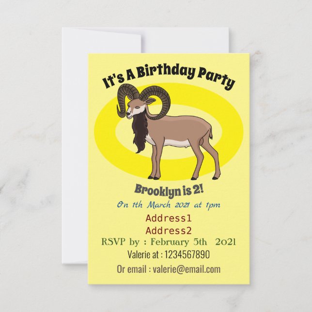 Mumflongetillustration Inbjudningar (Framsida)