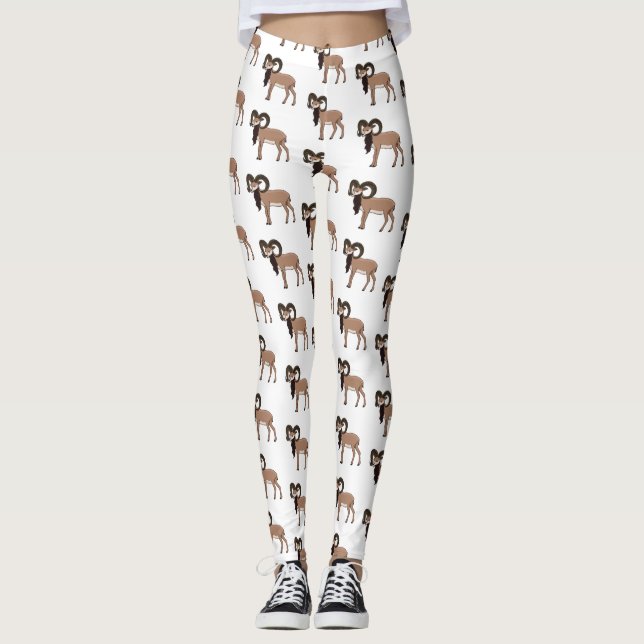 Mumflongetillustration Leggings (Framsida)