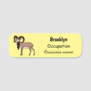 Mumflongetillustration Namnbricka