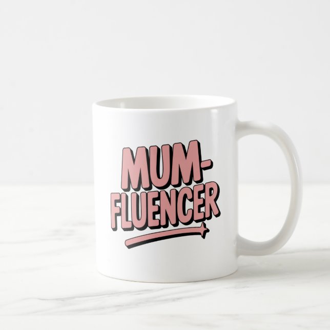 Mumfluencer Funny Mor's Day Gift, Social Media Kaffemugg (Höger)