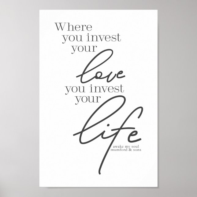 Mumford & Sons Art - Invest your kärlek, life Poster (Framsidan)