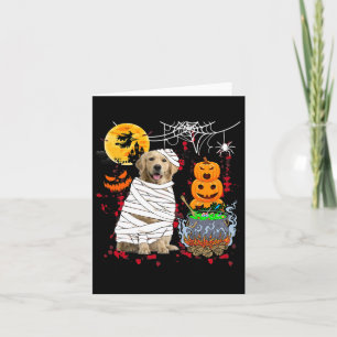 Mumie Golden Retriever Hund Halloween Hund Skräckl Kort