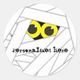 MUMIE Kostym Halloween Personlig Festdekal Runt Klistermärke