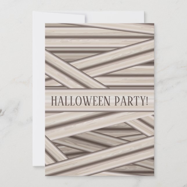 Mumie-ränder Personlig Halloween Inbjudningar (Framsida)