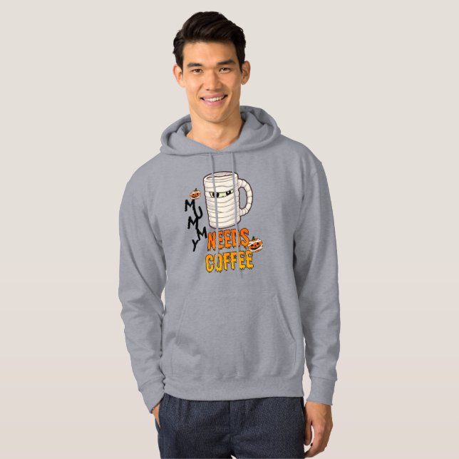 Mumien behöver kaffe hoodie (Hel framsida)