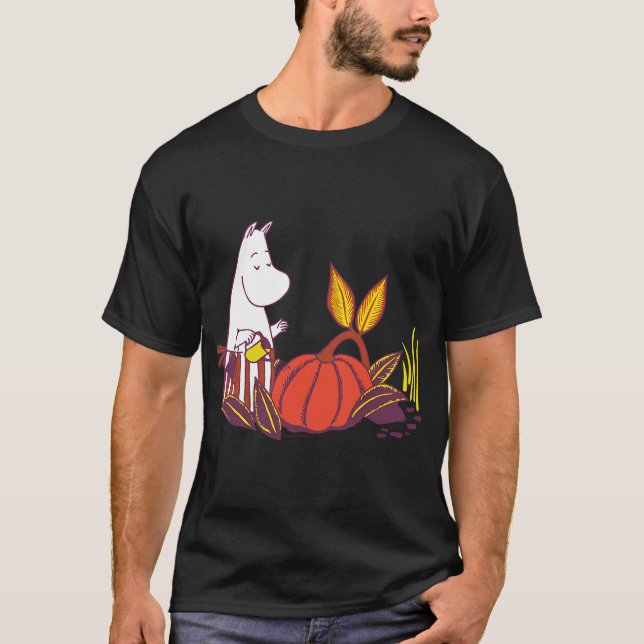 Mumintrollets blåa textkaskad t shirt (Framsida)