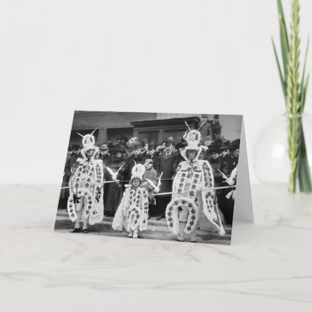 Mummers parad, nyårsdagen, 1909 helgkort (Framsida)