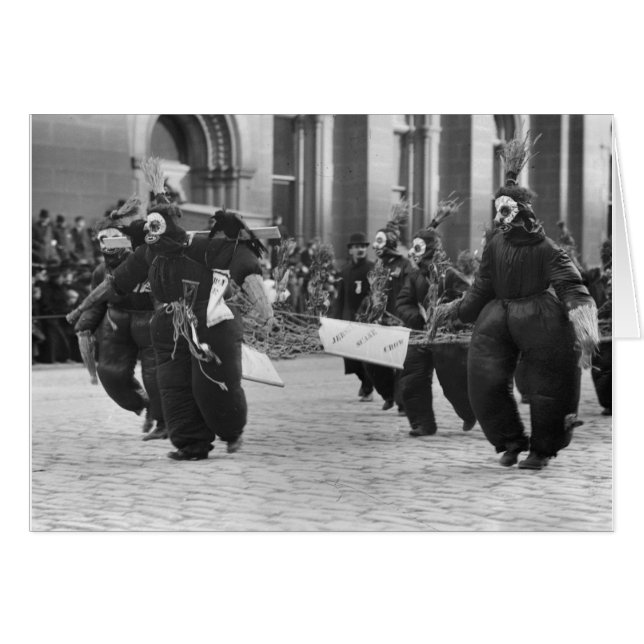 Mummers Parad, Philadelphia, 1909 Hälsningskort (Framsidan Horizontal)