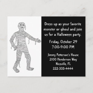 Mummie Halloween-fest-inbjudan Inbjudningar