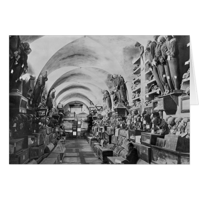 Mummier av katacomb i Palermo, Italien Hälsningskort (Framsidan Horizontal)