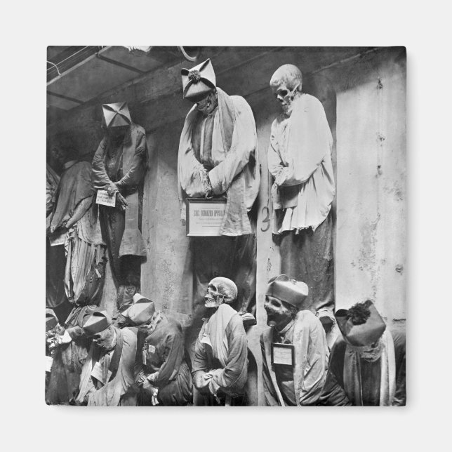 Mummier av katacomb i Palermo, Italien Magnet (Framsidan)