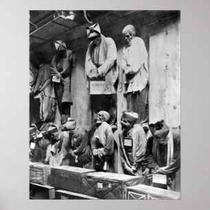 Mummies of catacomb in Palermo, Italy Poster