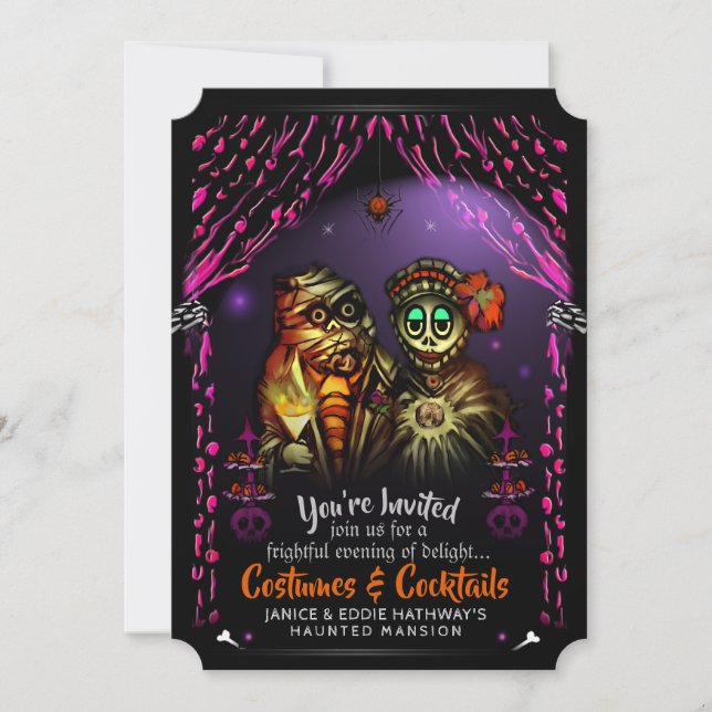 Mummified Costumes & Cocktails Halloween Inbjudningar (Framsida)