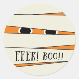 Mummifierad Halloween i Pumpkin Sticker Runt Klistermärke