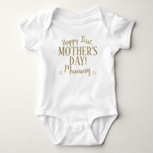 Mummitypografi Lycklig första Mors dag T Shirt