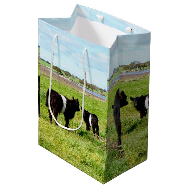 Mummy and Baby Galloway Cow, Gift Bag (Framsidan Vinklad)