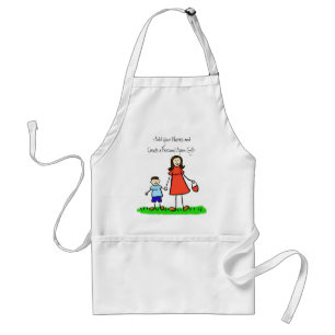 Mummy and Me Apron (Brunette - Custom Names) Förkläde