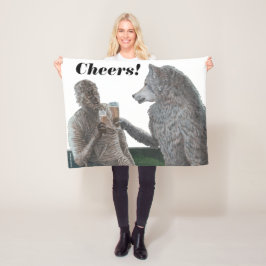 Mummy and Werevarulv Drinking Fantasy Art Blanket Fleecefilt