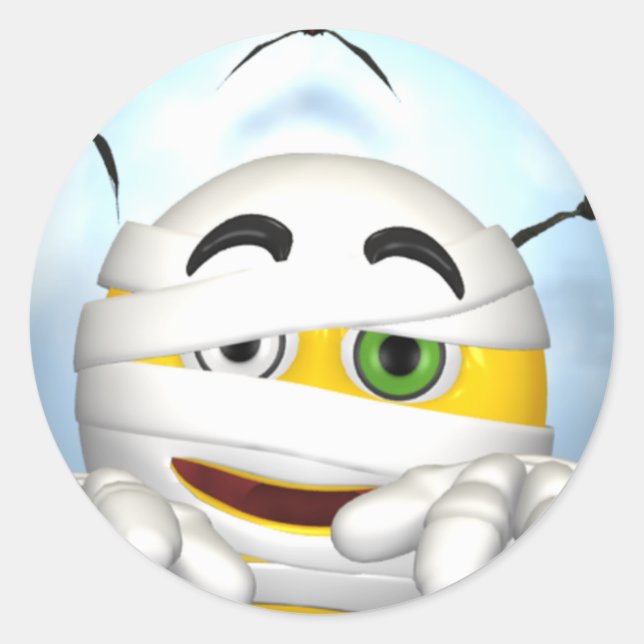 mummy ansikte runt klistermärke (Framsida)