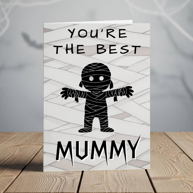 Mummy Best Mamma nånsin Halloween Birthday Kort (Mummy Best Mom Ever Halloween Birthday Card
)