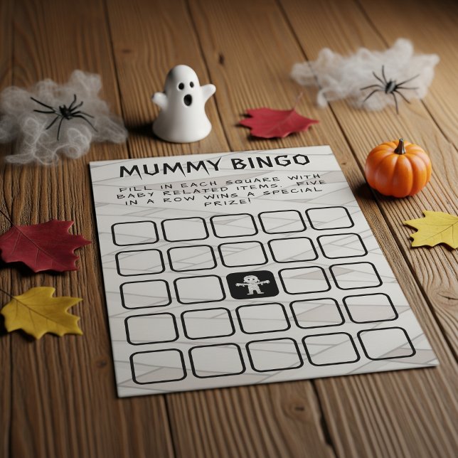 Mummy Bingo Halloween Baby Shower-spel (Mummy Bingo Halloween Baby Shower Game
)