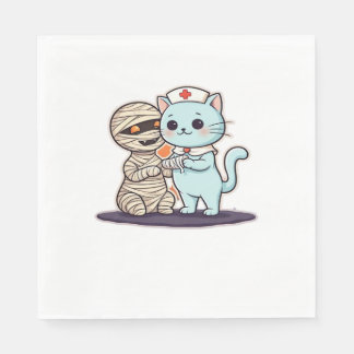 Mummy Boo-Boo Nurse Cat till Räddingen! Klassiskt  Pappersservett