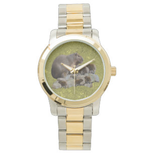 Mummy Capybara med Spädbarn, Manar 2 Toned Watch Armbandsur