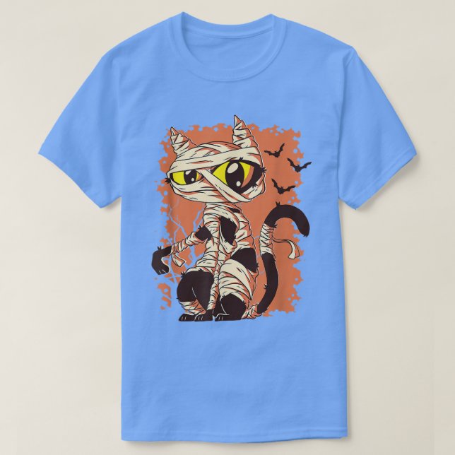Mummy Cat Funny Halloween Costume T Shirt (Design framsida)