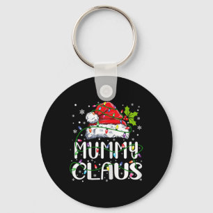 Mummy Claus jul Santa Hat Matching Family Xm Nyckelring