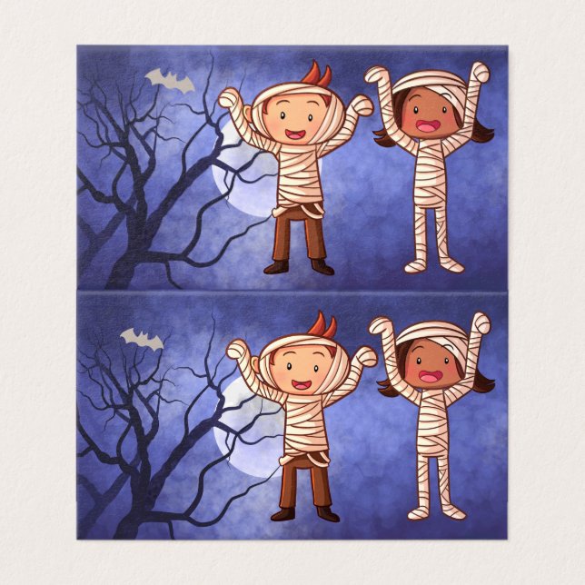 Mummy costume söt tecknad children classroom kort (Utsida ovikt)