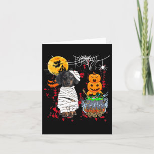 Mummy Dachshund Hund Halloween Hund Scary Pumpkins Kort