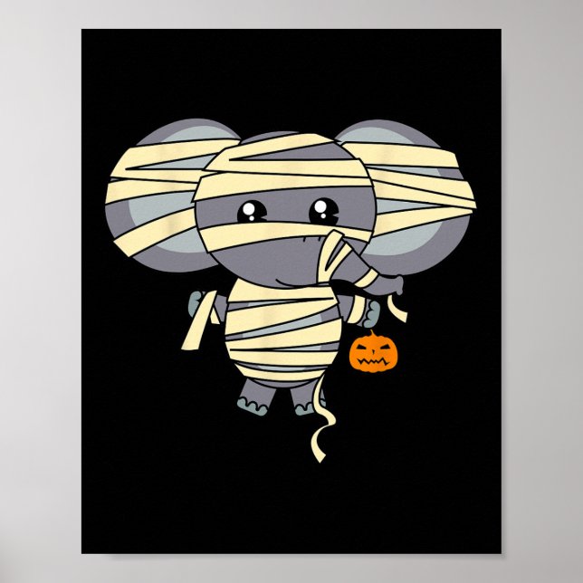 Mummy Elephant Trick eller Trey Costume Cute Hall Poster (Framsidan)