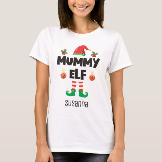 Mummy elf-familjens matchande christmas-utrustning t shirt