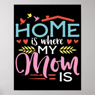Mummy-gåva Hemmet är där min mamma är Poster