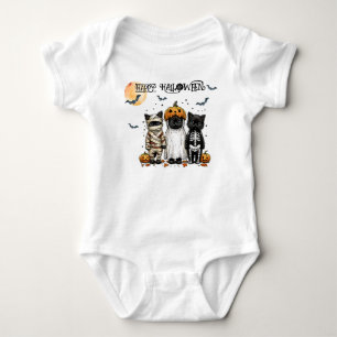 Mummy, Ghost och Skeleton Kattunge på Halloween T Shirt