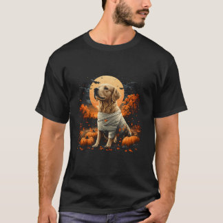 Mummy Golden Retriever Pumpkin Scary Halloween Hun T Shirt