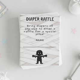 Mummy Halloween Baby Shower Diaper Raffle Tilläggskort